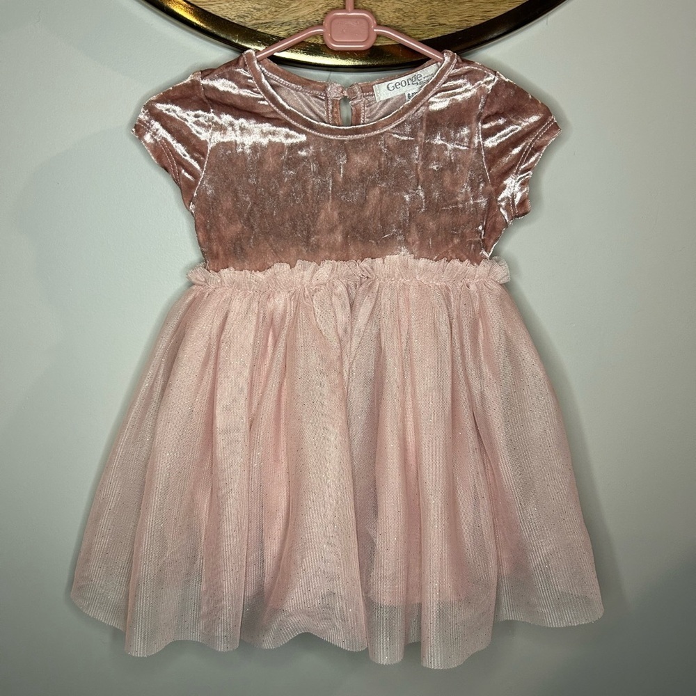 George Pink Babydoll Dress with Flutter Cap Sleeves​​